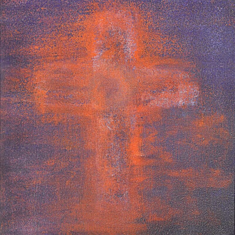 Energinio paveikslo „Vedimo kryžius“ reprodukcija – energija, padedanti paleisti kančios iliuziją ir atkurti vidinę pusiausvyrą, atvėrus širdį Dievui.